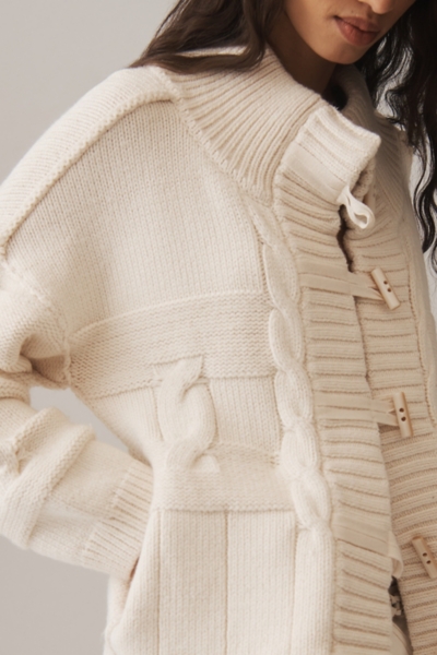 Chunky Cable-Knit Toggle Cardigan Sweater | Nuuly