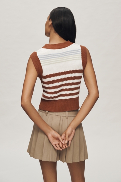 Mixed Print Sleeveless Linen Blend Sweater | Nuuly
