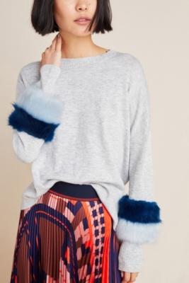 Sweater with Fur Cuffs