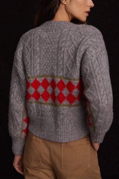 Geo Cable-Knit Cardigan | Nuuly