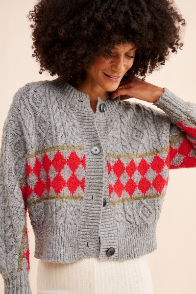 Geo Cable-Knit Cardigan | Nuuly