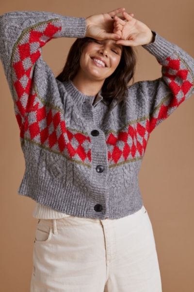 Geo Cable-Knit Cardigan | Nuuly
