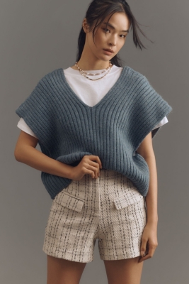 美品✨セオリー 2020AW LOFTY WOOL BOXY FIT VEST Boxy Tee & Ribbed Sweater Vest Twofer | Nuuly