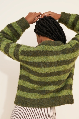 トップス ORCIVAL BOUCLE KNIT CREW NECK CARDIGAN Boucle Round Neck Jumper, Mix Wine