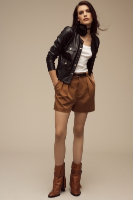 Cropped Vegan Leather Jacket | Nuuly