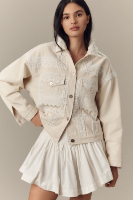 Lace Denim Trucker Jacket | Nuuly