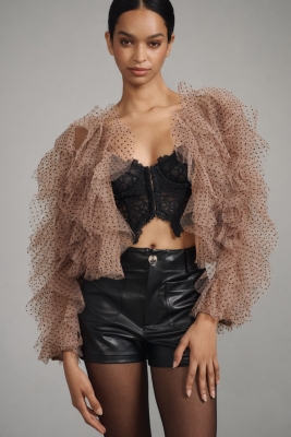ジャケット・アウター andequal tulle pattern sheer jacket tulle pattern sheer jacket – andequal
