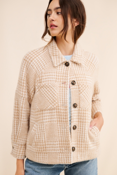 Houndstooth Shirt Jacket | Nuuly