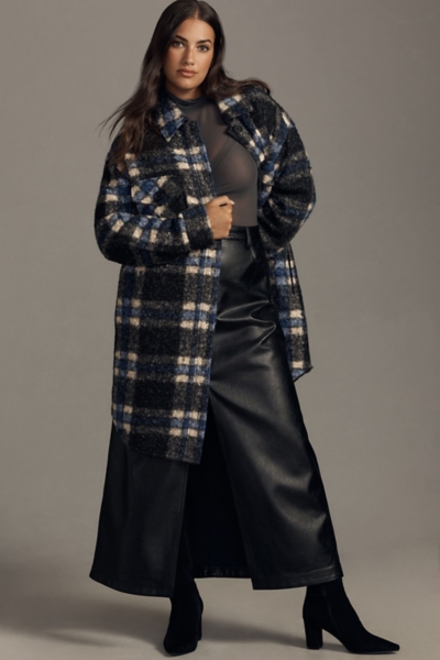 Eva Plaid Bouclé Shirt Jacket | Nuuly