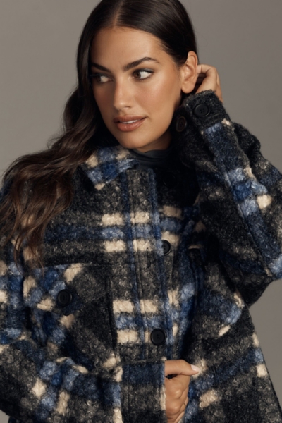 Eva Plaid Bouclé Shirt Jacket | Nuuly