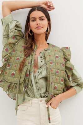 Quilted Ruffle Vest Nuuly Rent