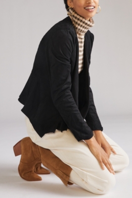 Draped faux suede jacket outlet