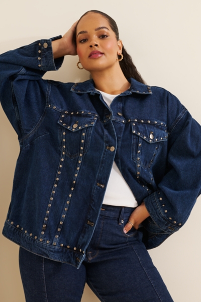 The Weston Denim Boyfriend Jacket: Studded Edition | Nuuly