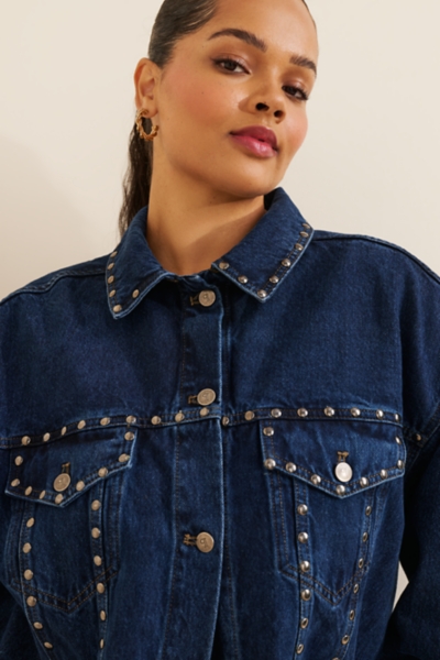 The Weston Denim Boyfriend Jacket: Studded Edition | Nuuly