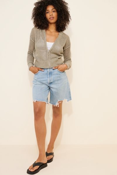 Stitchy Bomber Cardigan Sweater Jacket | Nuuly