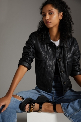Quilted Vegan Leather Jacket Nuuly