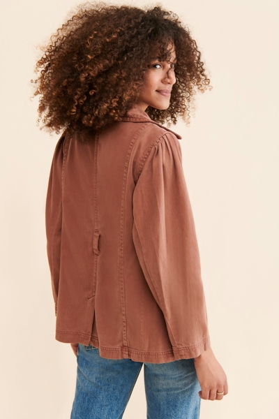 twill♡ PUFF SLEEVE SHAPE JACKET twill♡ PUFF SLEEVE SHAPE JACKET Puff Sleeved Twill Jacket