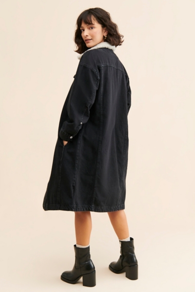Sherpa-Collared Denim Jacket | Nuuly