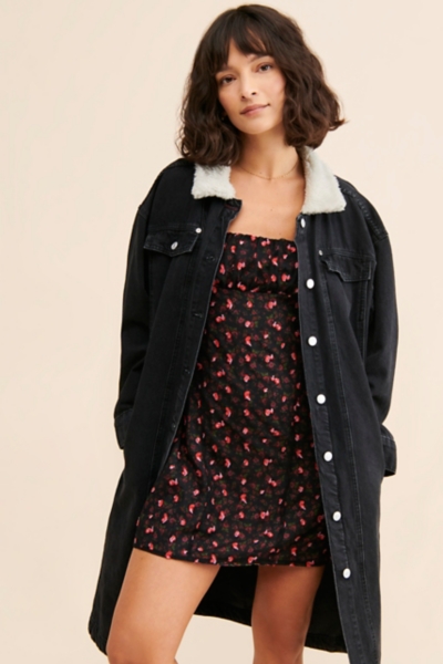 Sherpa-Collared Denim Jacket | Nuuly