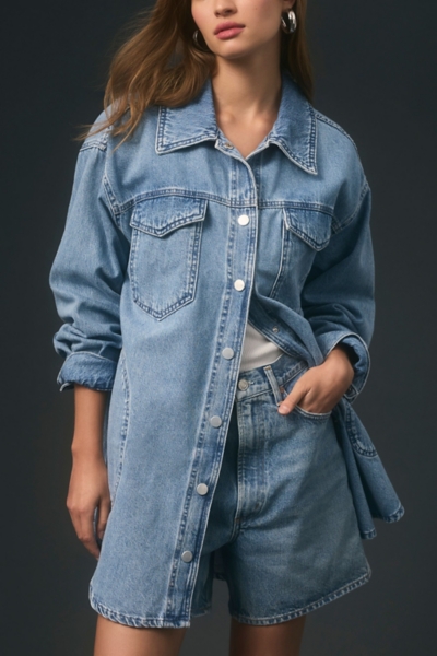 Relaxed Denim Shirt Jacket | Nuuly