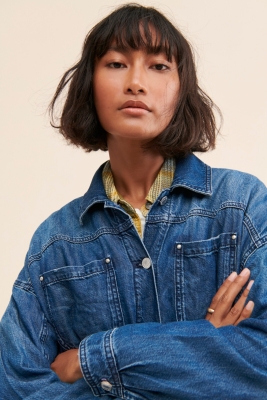 Draped Denim Oversized Duster Jacket Nuuly