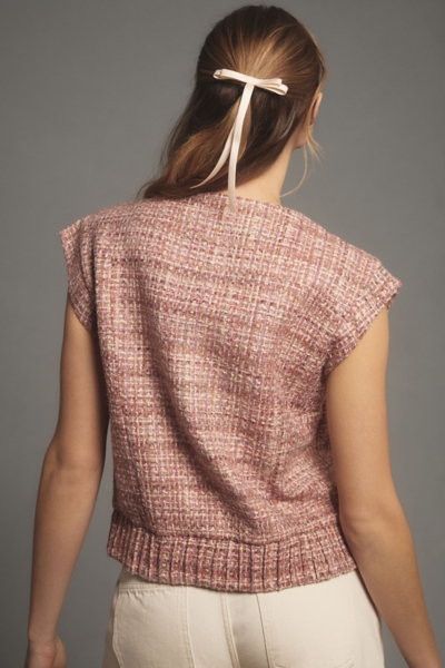 Extended Shoulder Tweed Vest | Nuuly