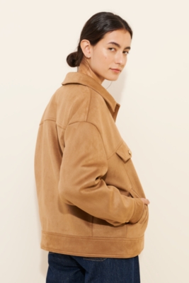 Vegan-Suede Trucker Jacket