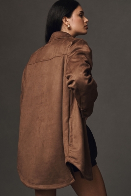 The Tillie Relaxed Vegan-Suede Shirt Jacket