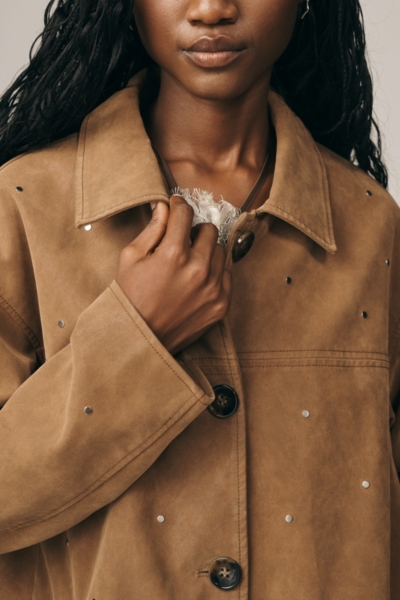 Vegan-Suede Studded Jacket | Nuuly