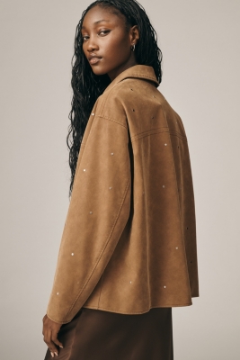 Vegan-Suede Studded Jacket | Nuuly