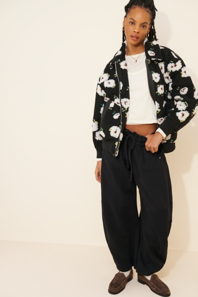 Floral Sherpa Fleece Bomber Jacket | Nuuly