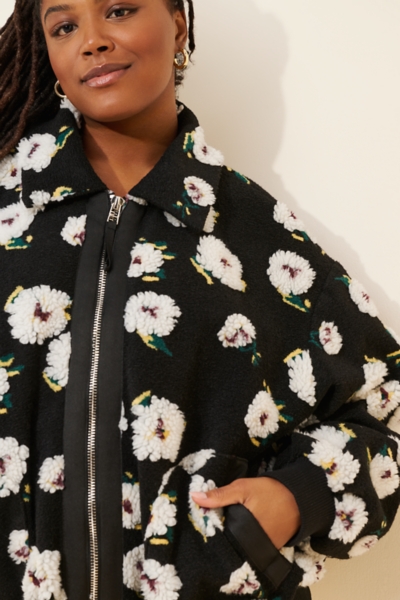 Floral Sherpa Fleece Bomber Jacket | Nuuly