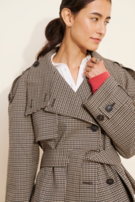 A-wende（オウェンド）Plaid Crop Trench coat Crop Plaid Trench Coat | Nuuly