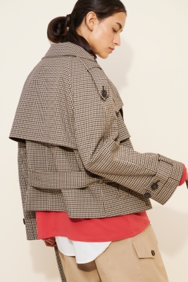 A-wende（オウェンド）Plaid Crop Trench coat Crop Plaid Trench Coat | Nuuly