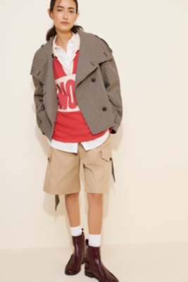 A-wende（オウェンド）Plaid Crop Trench coat Crop Plaid Trench Coat | Nuuly