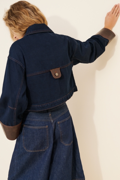 Cuffed Crop Denim Jacket | Nuuly