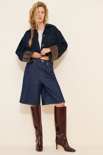 Cuffed Crop Denim Jacket | Nuuly