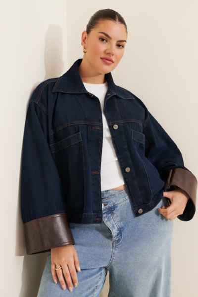 Cuffed Crop Denim Jacket | Nuuly