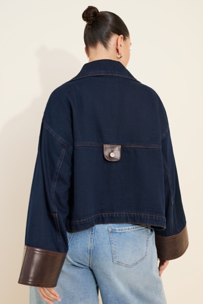 Cuffed Crop Denim Jacket | Nuuly