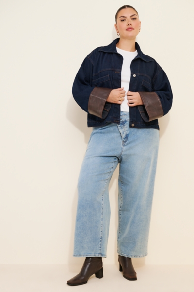 Cuffed Crop Denim Jacket | Nuuly