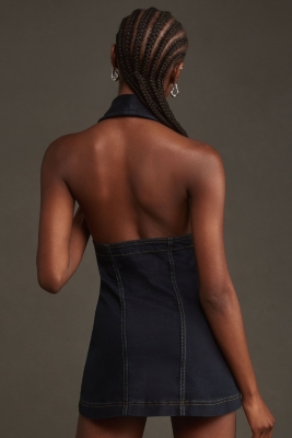 Longline Halter Denim Vest
