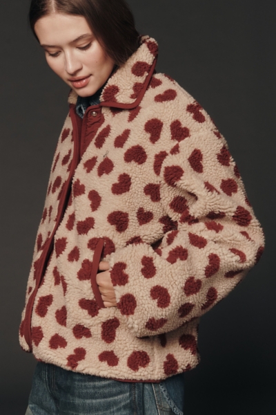 ジャケット・アウター thevirgins heart charm zip fleece Heart-Print Sherpa Fleece Jacket | Nuuly
