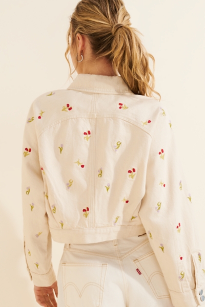 Tulip Print Denim Jacket | Nuuly