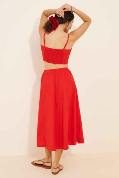 Cotton Floral Appliqué Midi Skirt | Nuuly