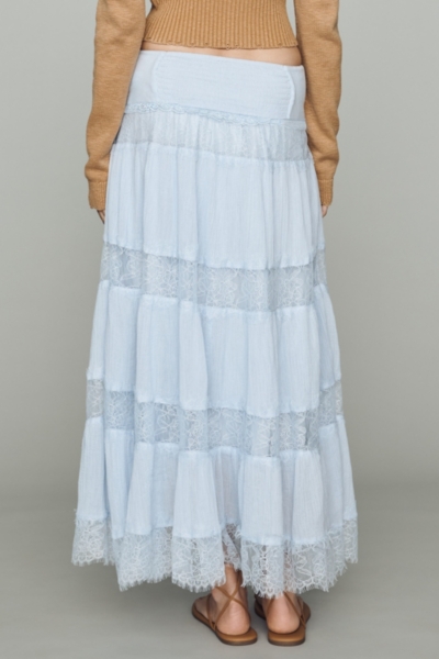 新品★ L'Appartement TIERED LACE SKIRT Cotton Tiered Lace Midi Skirt | Nuuly