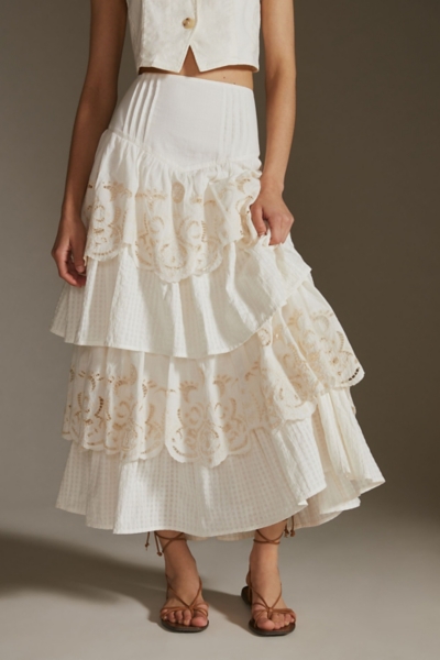 Tiered Lace Maxi Skirt | Nuuly