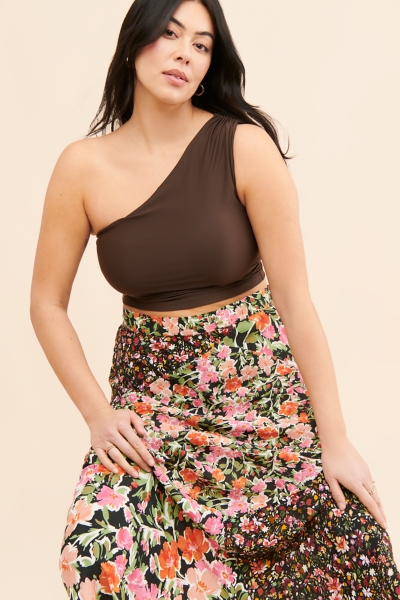 Kensie Women's Mid-Century Floral Midi Skirt - A-Line Style With Back Zipper Closure