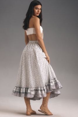 Patchwork Linen Petticoat Midi Skirt | Nuuly