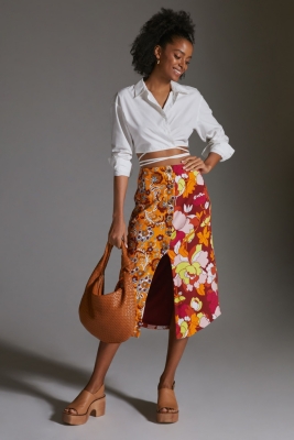 Button-Front Cutout Midi Skirt | Nuuly