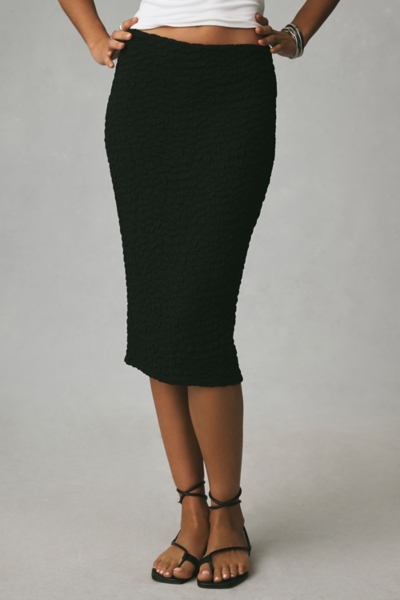 Puckered Knit Pencil Midi Skirt | Nuuly
